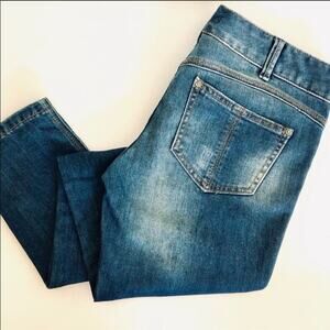 FP FREE PEOPLE Medium Acid Distressed Blue Wash Skinny Denim Skinnies Jeans 27